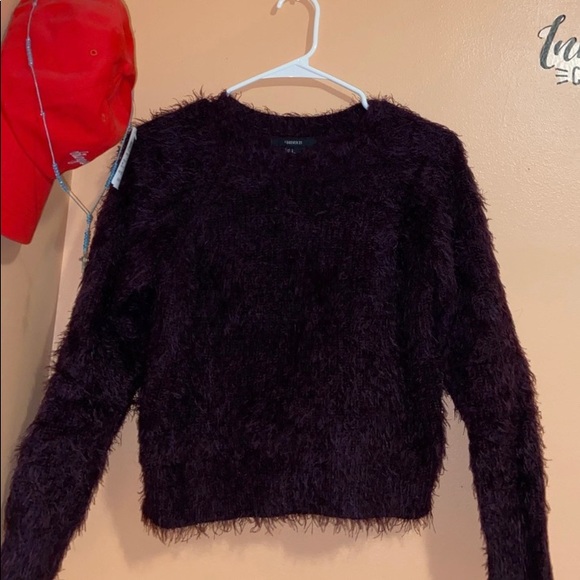 Fuzzy Knit Drop-Sleeve Sweater - Picture 2 of 3